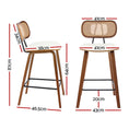 Load image into Gallery viewer, 2x Artiss Bar Stools Kitchen Counter Rattan Chairs PU Leather Padding
