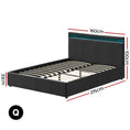 Load image into Gallery viewer, Artiss Bed Frame Queen Size LED Gas Lift Black COLE
