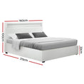 Load image into Gallery viewer, Artiss Bed Frame Queen Size LED Gas Lift White COLE
