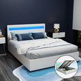 Load image into Gallery viewer, Artiss Bed Frame Queen Size LED Gas Lift White COLE
