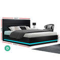 Load image into Gallery viewer, Artiss Bed Frame Double Size LED Gas Lift Black LUMI
