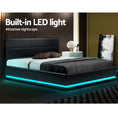 Load image into Gallery viewer, Artiss Bed Frame Double Size LED Gas Lift Black LUMI

