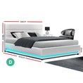 Load image into Gallery viewer, Artiss Bed Frame Double Size LED Gas Lift White LUMI
