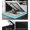 Load image into Gallery viewer, Artiss Bed Frame Double Size LED Gas Lift White LUMI
