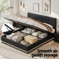 Load image into Gallery viewer, Artiss Bed Frame King Size LED Gas Lift Black LUMI
