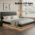 Load image into Gallery viewer, Artiss Bed Frame King Size LED Gas Lift Black LUMI
