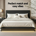 Load image into Gallery viewer, Artiss Bed Frame King Size LED Gas Lift Black LUMI
