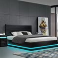 Load image into Gallery viewer, Artiss Bed Frame King Size LED Gas Lift Black LUMI
