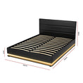 Load image into Gallery viewer, Artiss Bed Frame Queen Size LED Gas Lift Black LUMI

