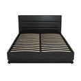 Load image into Gallery viewer, Artiss Bed Frame Queen Size LED Gas Lift Black LUMI
