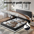 Load image into Gallery viewer, Artiss Bed Frame Queen Size LED Gas Lift Black LUMI
