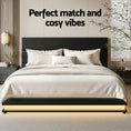 Load image into Gallery viewer, Artiss Bed Frame Queen Size LED Gas Lift Black LUMI
