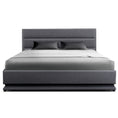 Load image into Gallery viewer, Artiss Bed Frame Queen Size LED Gas Lift Grey LUMI
