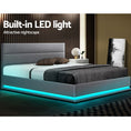 Load image into Gallery viewer, Artiss Bed Frame Queen Size LED Gas Lift Grey LUMI
