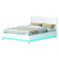 Load image into Gallery viewer, Artiss Bed Frame Queen Size LED Gas Lift White LUMI
