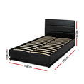 Load image into Gallery viewer, Artiss Bed Frame King Single Size LED Gas Lift Black LUMI
