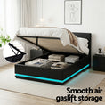 Load image into Gallery viewer, Artiss Bed Frame King Single Size LED Gas Lift Black LUMI
