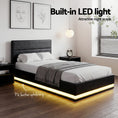 Load image into Gallery viewer, Artiss Bed Frame King Single Size LED Gas Lift Black LUMI
