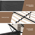 Load image into Gallery viewer, Artiss Queen Bed Frame Gas Lift Storage Bed with Charging Ports Upholstered Geometric Headboard Charcoal Grey
