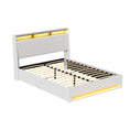 Load image into Gallery viewer, Artiss Bed Frame Gas Lift LED Beds Base Platform White PVC Leather Storage Headboard - Double
