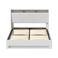 Load image into Gallery viewer, Artiss Bed Frame Gas Lift LED Beds Base Platform White PVC Leather Storage Headboard - Double
