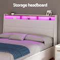 Load image into Gallery viewer, Artiss Bed Frame Gas Lift LED Beds Base Platform White PVC Leather Storage Headboard - Double
