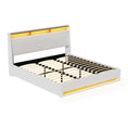 Load image into Gallery viewer, Artiss Bed Frame Gas Lift LED Beds Base Platform White PVC Leather Storage Headboard - King
