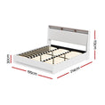 Load image into Gallery viewer, Artiss Bed Frame Gas Lift LED Beds Base Platform White PVC Leather Storage Headboard - King
