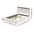 Load image into Gallery viewer, Artiss Bed Frame Gas Lift LED Beds Base Platform White PVC Leather Storage Headboard - Queen

