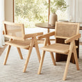 Load image into Gallery viewer, Artiss 2x Dining Chairs Wooden Rattan Seat Rubber Wood Frame
