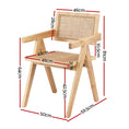 Load image into Gallery viewer, Artiss 4x Dining Chairs Wooden Rattan Seat Rubber Wood Frame
