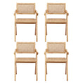Load image into Gallery viewer, Artiss 4x Dining Chairs Wooden Rattan Seat Rubber Wood Frame
