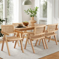 Load image into Gallery viewer, Artiss 4x Dining Chairs Wooden Rattan Seat Rubber Wood Frame
