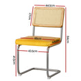 Load image into Gallery viewer, Artiss Dining Chairs Set of 4 Velvet Rattan Cantilever Yellow
