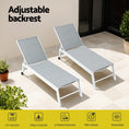 Load image into Gallery viewer, Gardeon Sun Lounger Chaise Lounge Wheels Patio Furniture Outdoor Setting White
