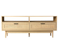 Load image into Gallery viewer, Rattan TV Cabinet Entertainment Unit 140CM Stand Wooden Storage Drawer Wicker Woven
