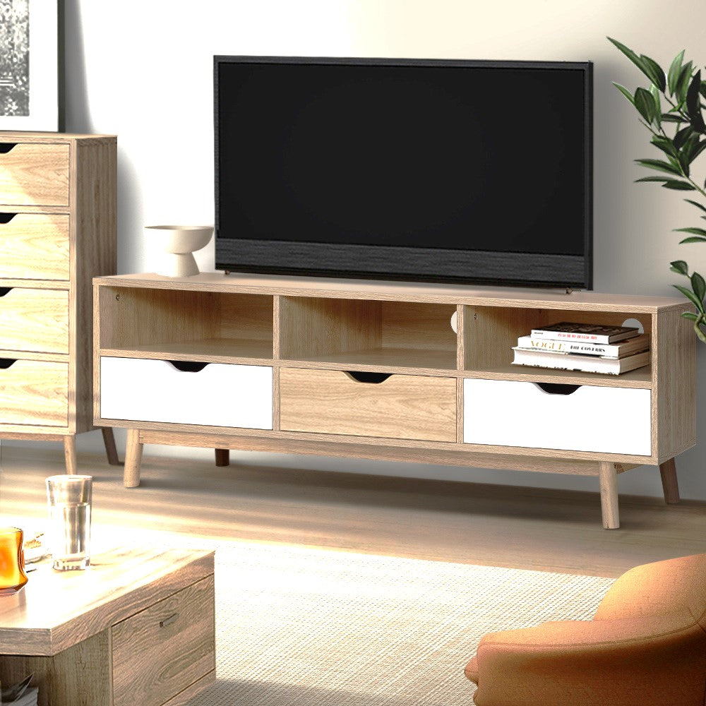 Scandinavian TV Cabinet 140cm Entertainment Unit Stand Wooden Storage