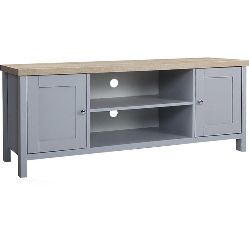 French Provincial TV Cabinet 130cm Entertainment Unit Stand Storage Shelf Wooden Grey