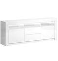 Load image into Gallery viewer, TV Cabinet Entertainment Unit 160cm Stand Store RGB LED Gloss Drawers White
