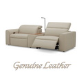 Load image into Gallery viewer, Hallie  2 Seater Genuine Leather Sofa Lounge Electric Powered Recliner Beige
