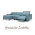 Load image into Gallery viewer, Inala 2 Seater Genuine Leather Sofa Lounge Electric Powered Recliner RHF Chaise Blue
