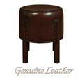 Load image into Gallery viewer, Heritage Genuine Goat Leather Ottoman/Footstool
