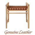 Load image into Gallery viewer, Elliot Single Seater Bench with Genuine Leather (Natural)
