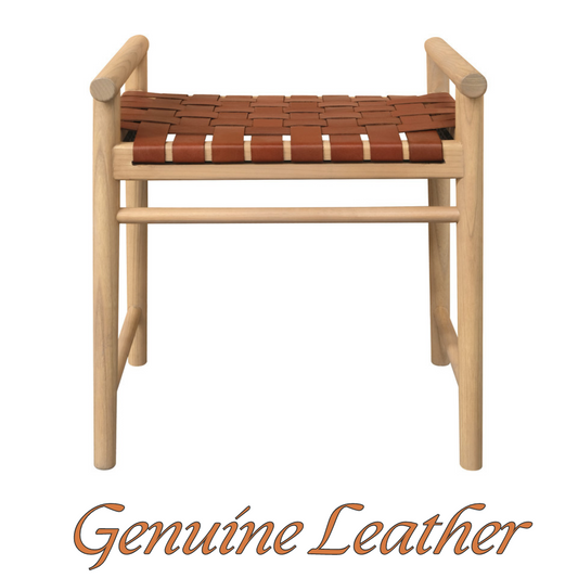 Elliot Single Seater Bench with Genuine Leather (Natural)