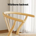 Load image into Gallery viewer, 1 Set of 2 Artiss Dining Chairs Wooden Rattan Seat Wishbone Back
