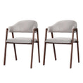 Load image into Gallery viewer, Artiss Dining Chairs Set of 2 Linen Hollow Armchair Grey
