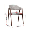 Load image into Gallery viewer, Artiss Dining Chairs Set of 2 Linen Hollow Armchair Grey
