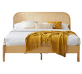 Load image into Gallery viewer, Lulu Bed Frame with Curved Rattan Bedhead - Double
