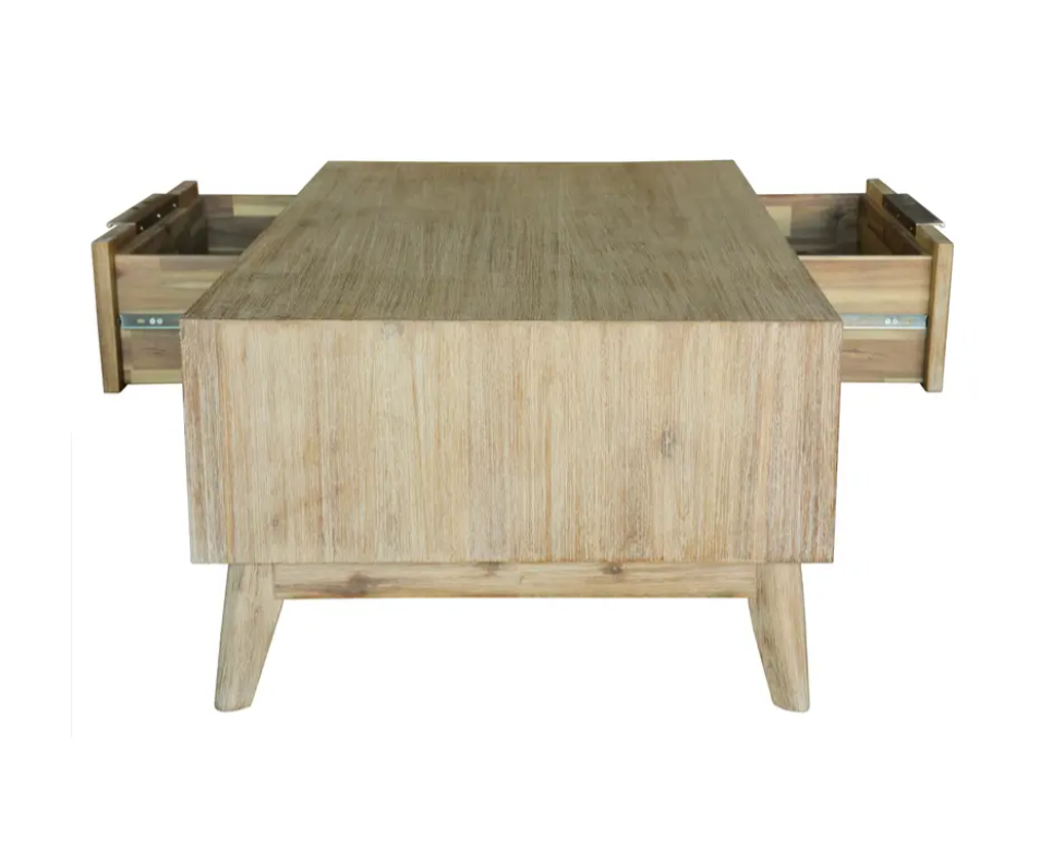 Grevillea Coffee Table 130cm Solid Acacia Timber Wood Rattan Furniture - Brown