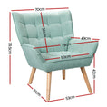 Load image into Gallery viewer, Artiss Armchair Lounge Chair Accent Chairs Sofa Linen Fabric Cushion Seat Blue
